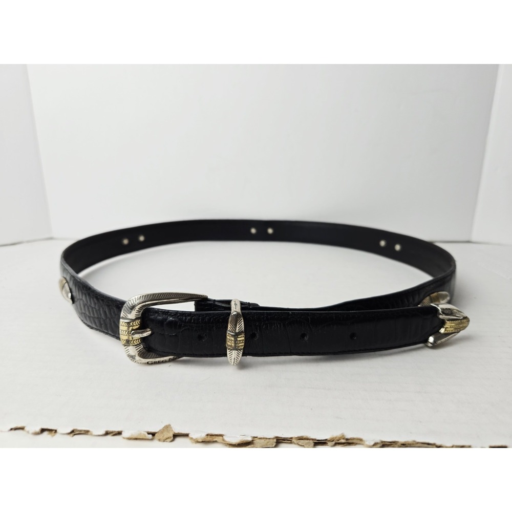 Greg Norman mens leather belt sz 40‎ black leather